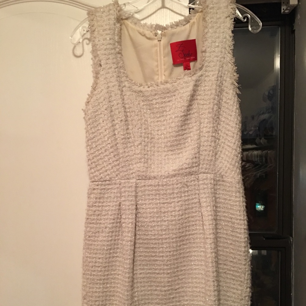 Lord and Taylor White Tweed Shift Dress